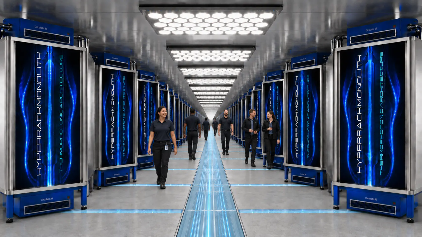 ThermaBlue HyperRack data center aisle