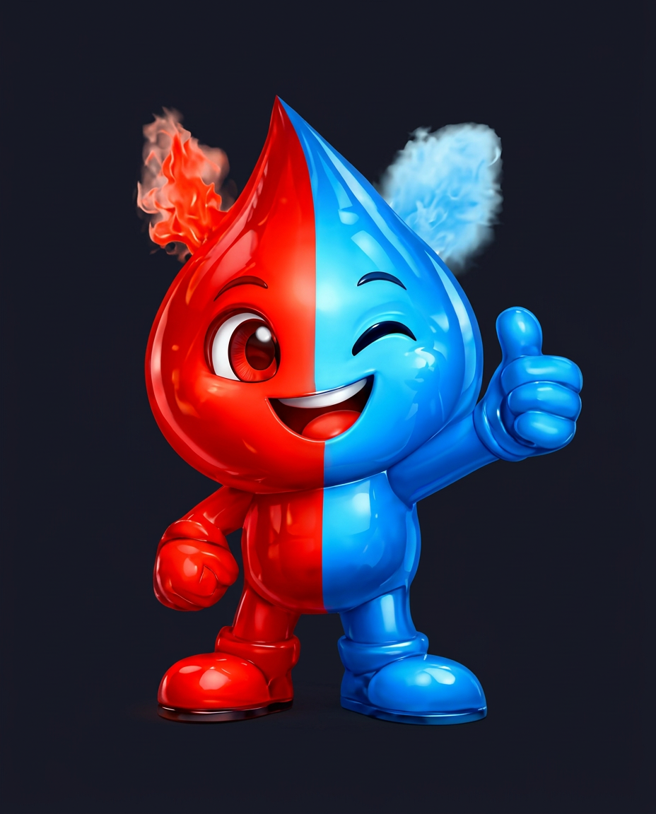 Pete mascot explaining ThermaBlue
